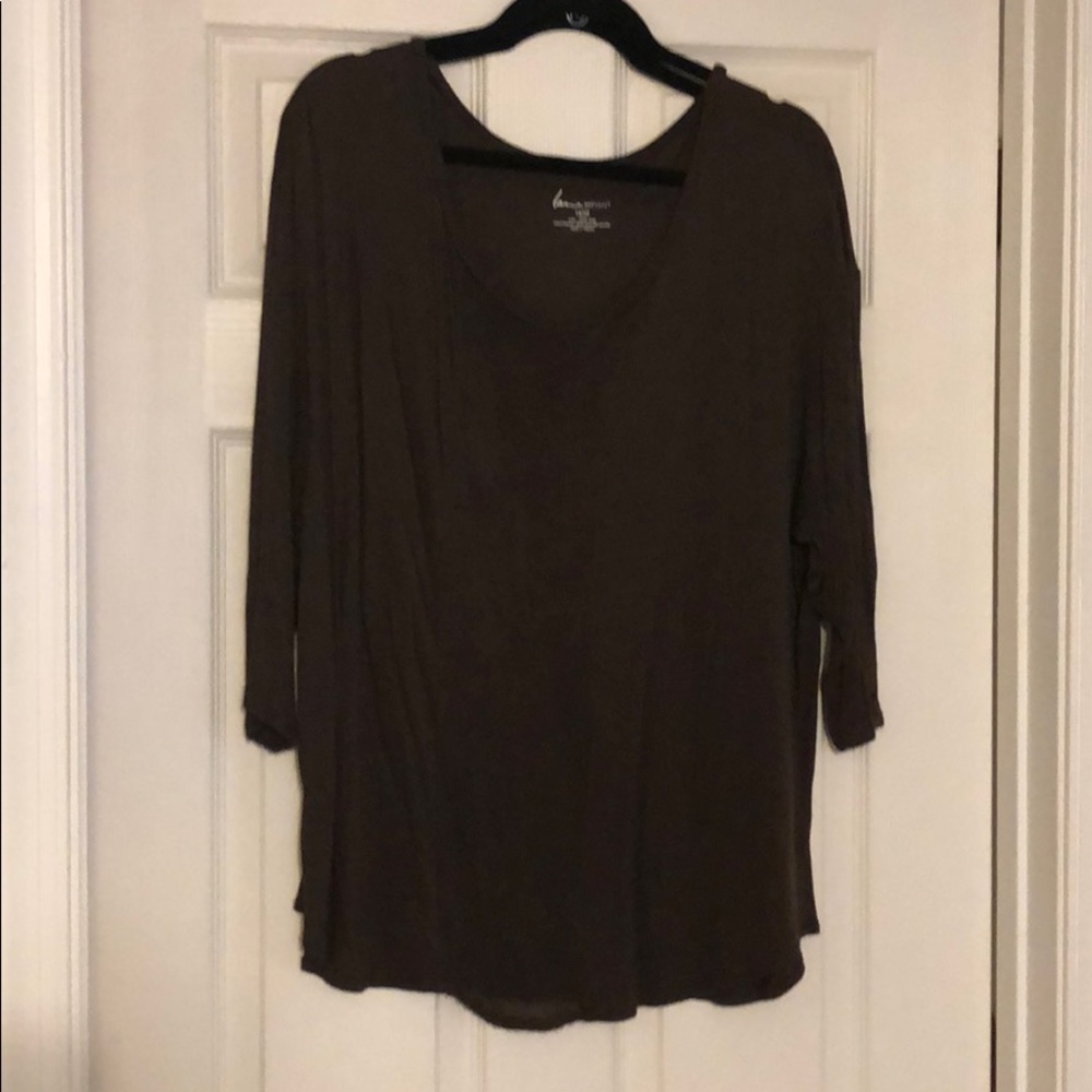 Lane Bryant brown 3/4 sleeve blouse